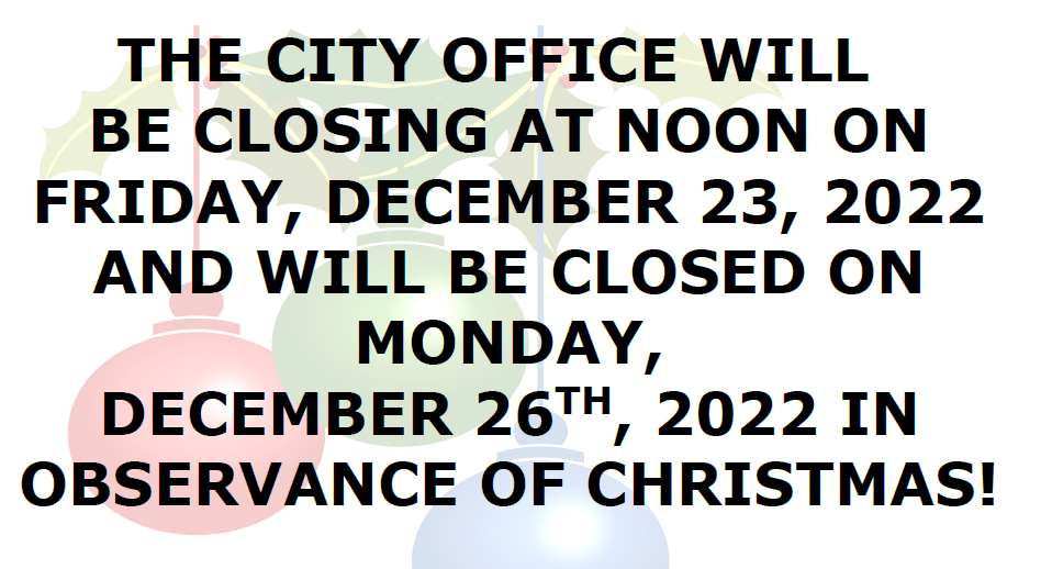 City of David City Holiday Hours