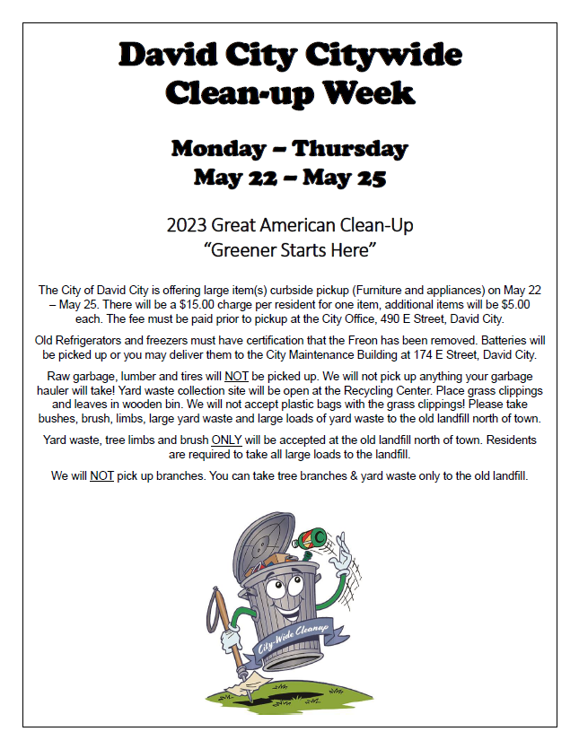 City of David City City Wide Cleanup Days